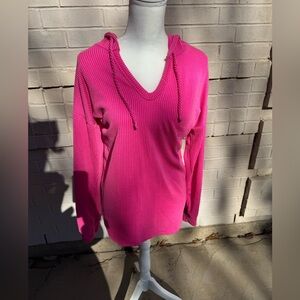Hot Pink- Long Sleeve Women’s pullover with hood